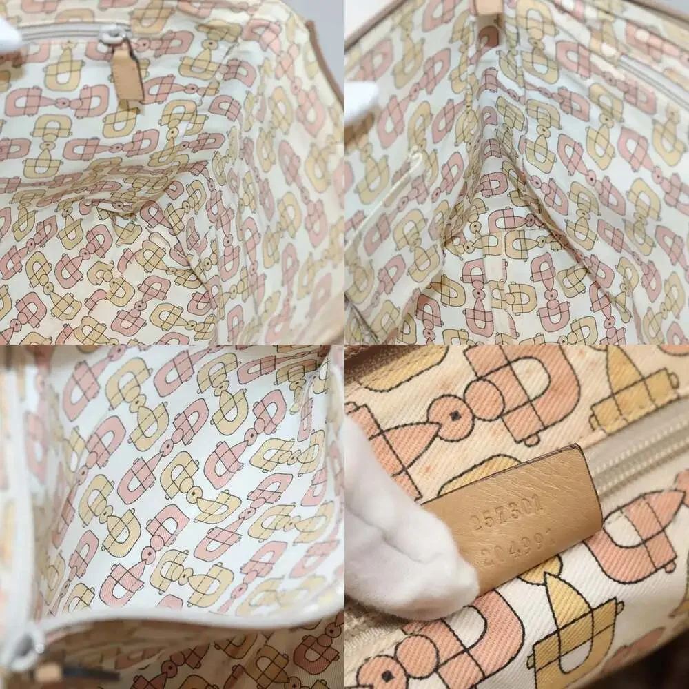 GUCCI Guccissima Shoulder Bag Canvas Beige Silver - Picture 12 of 12